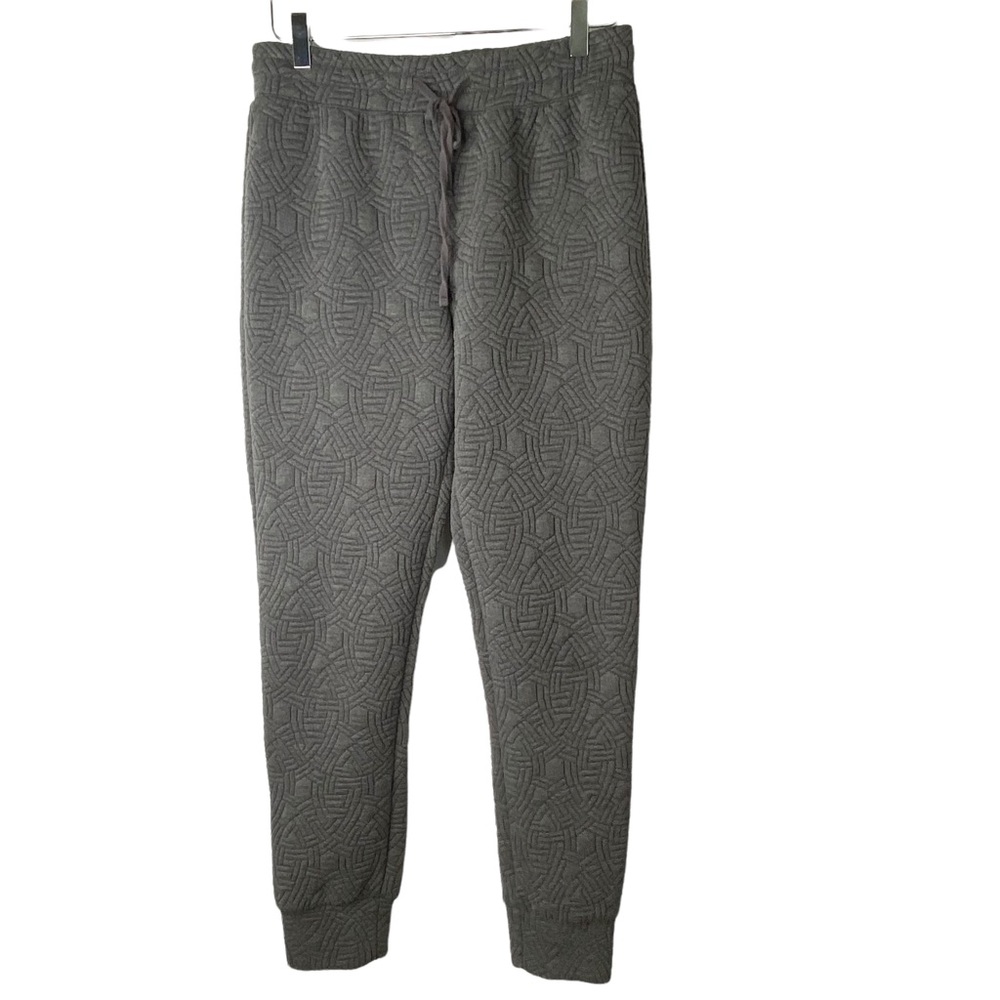 Fabletics Gray Hamilton Textured Quilted Cuff Sweatpant High Waist Jogger Size M - Picture 2 of 7